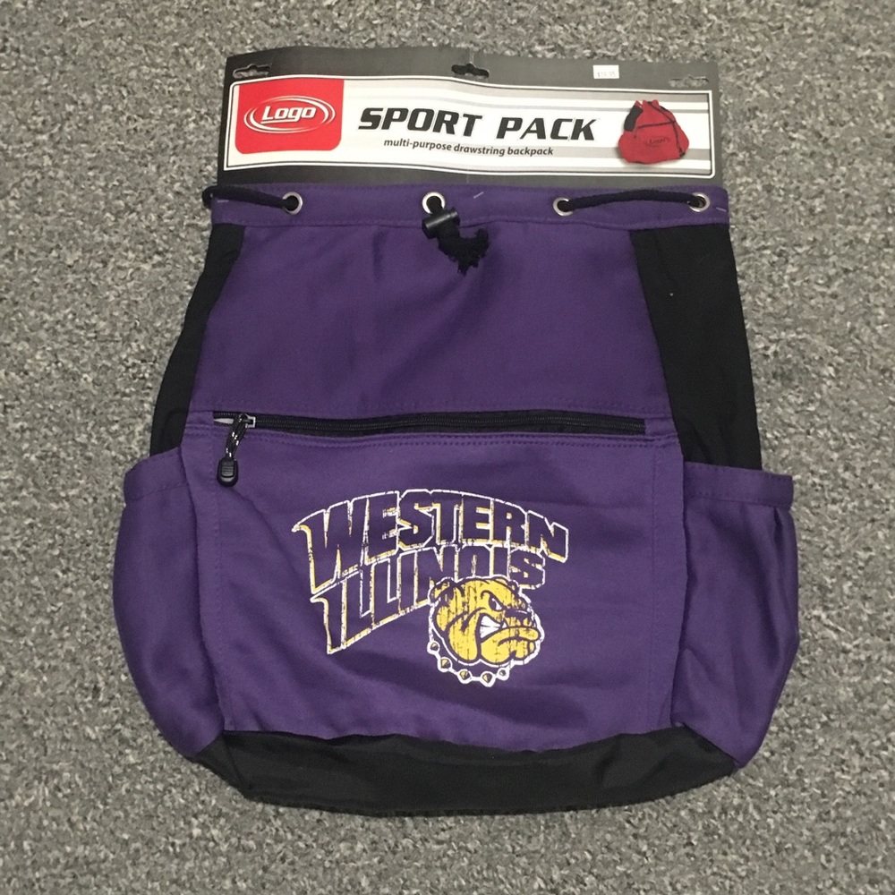 Western Illinois WIU Sport Drawstring Backpack Bag